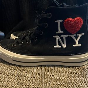 Converse Chuck 70 Hi I Love New York Embroidered Suede 161185C Black/Egret/Red